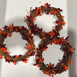 Festive Orange and Red Berry Wreath Set